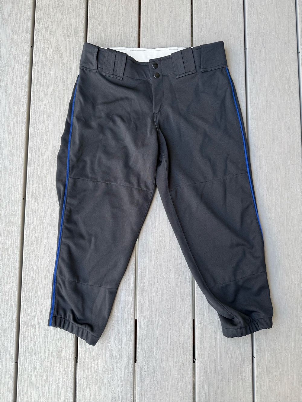 Boombah B2 Black Baseball Softball Pants Blue Piping Size 32x22